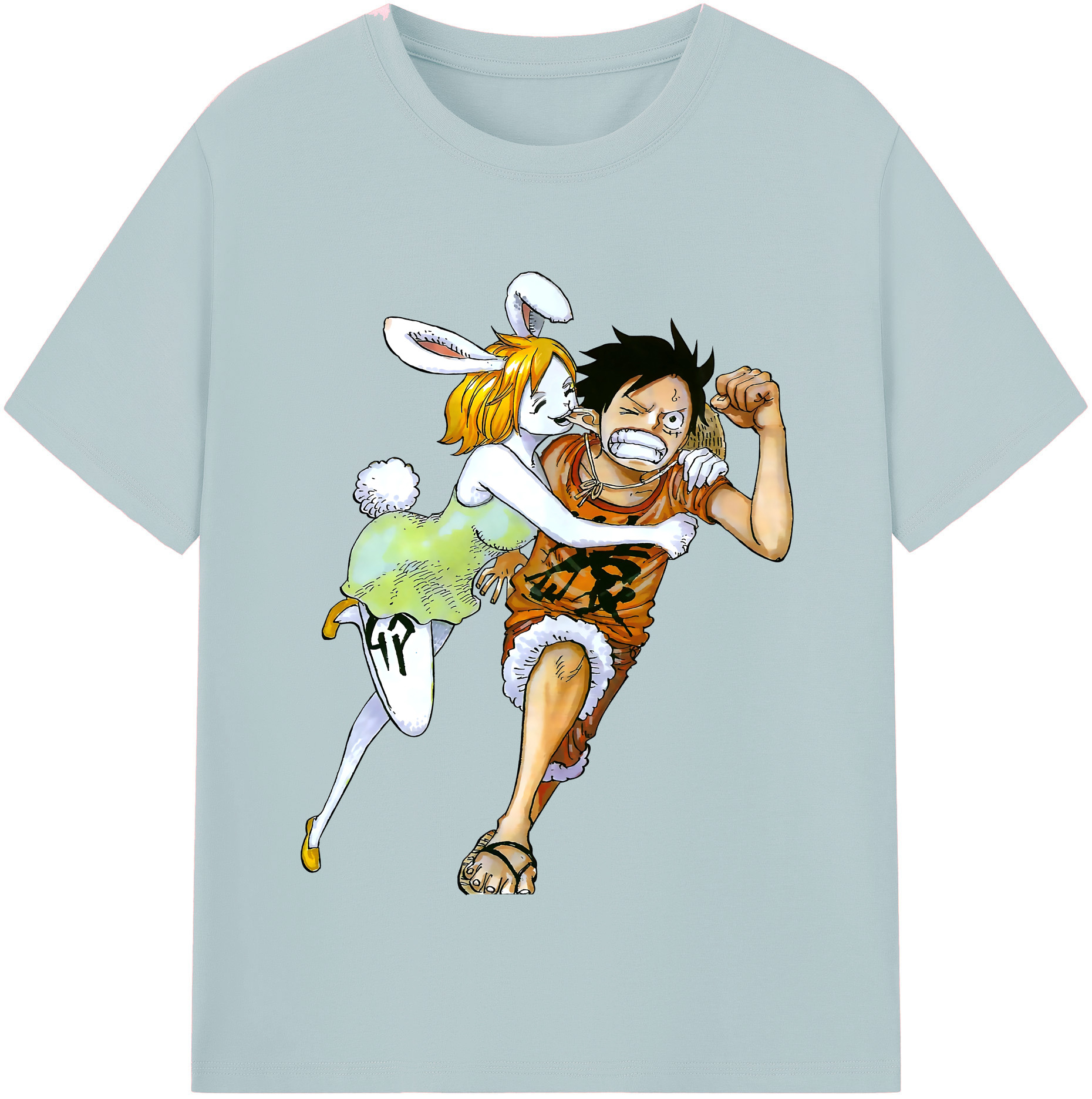 ワンピース モンキー・D・ルフィ ONE PIECE Monkey D. Luffy 綿100％半袖Tシャツ（フロントプリント）